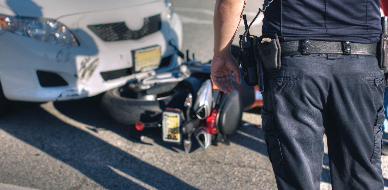 Police Officer at Car Accident Scene